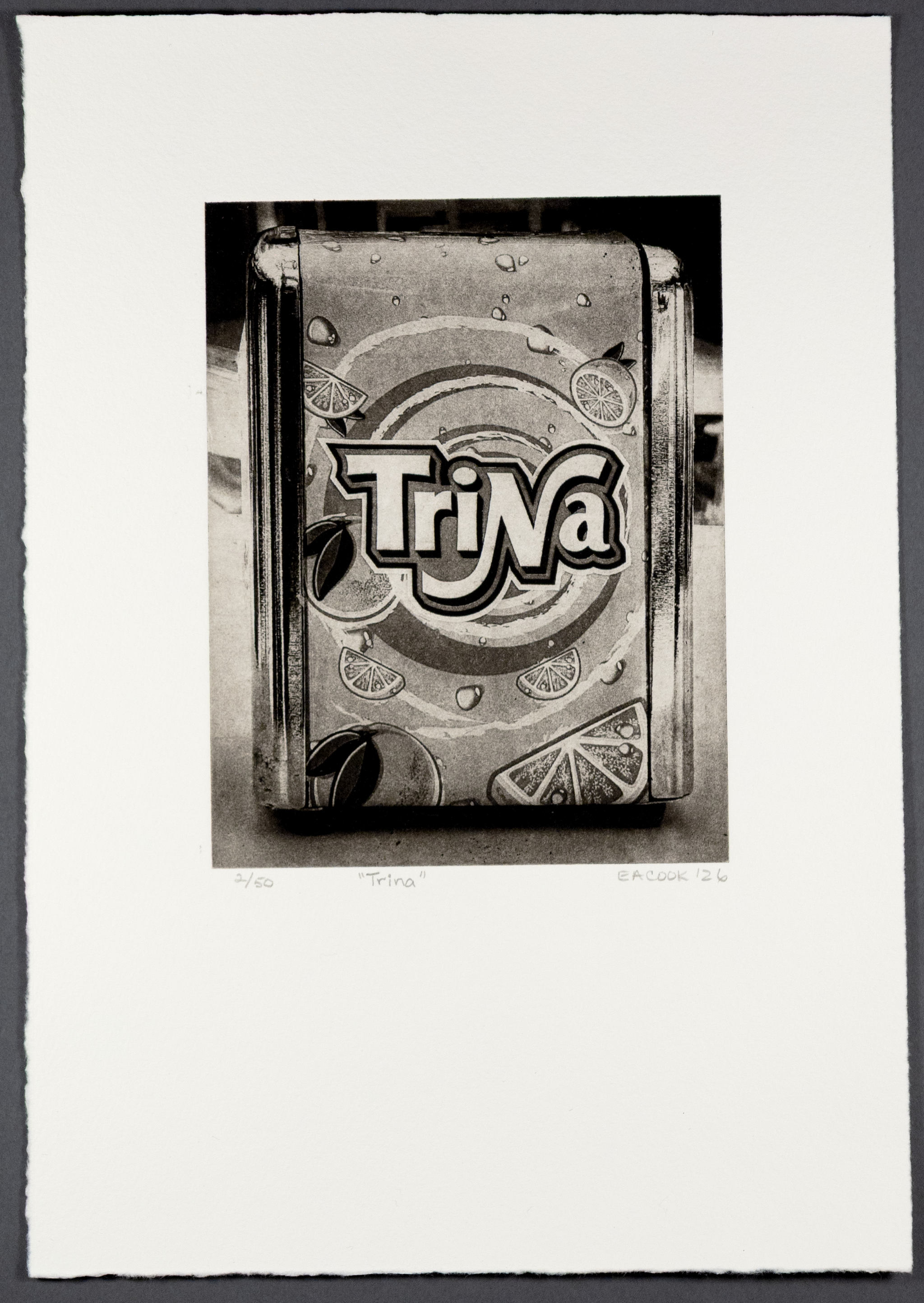 Trina Vintage Chrome Napkin Holder | Retro Tabletop Display --Fine Art Photogravure