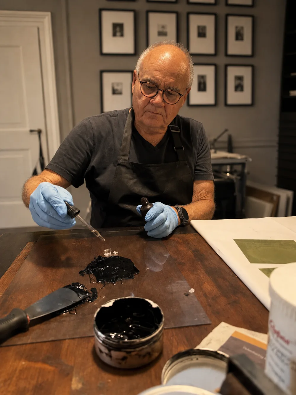 Ink the plate