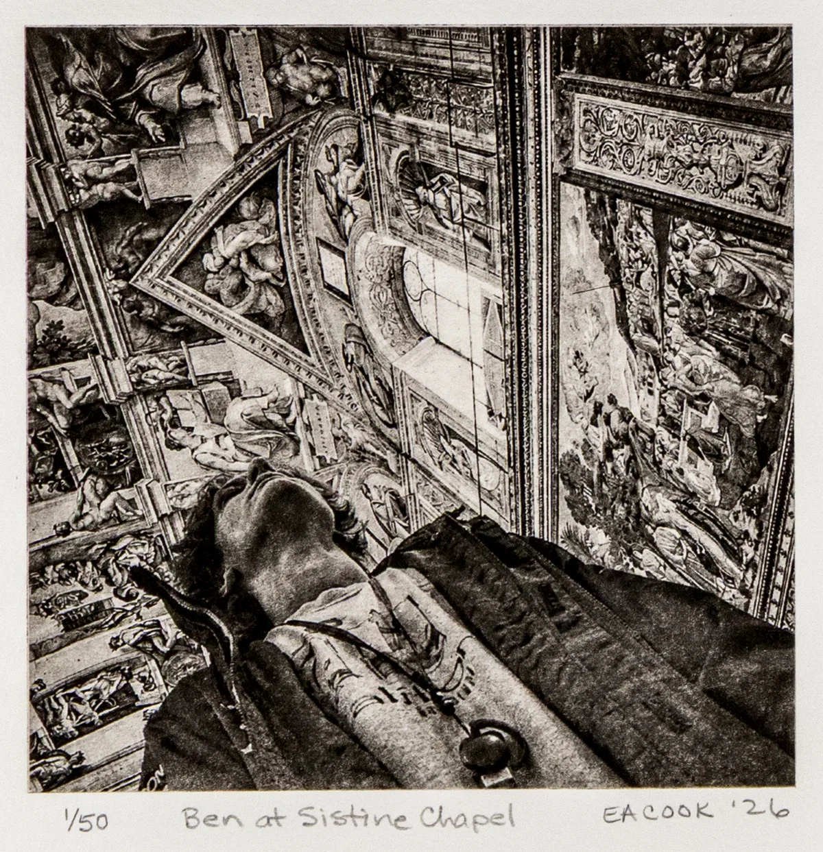 "Ben at Sistine Chapel" Fine Art Limited-Edition Photogravure l Camino Sapiens
