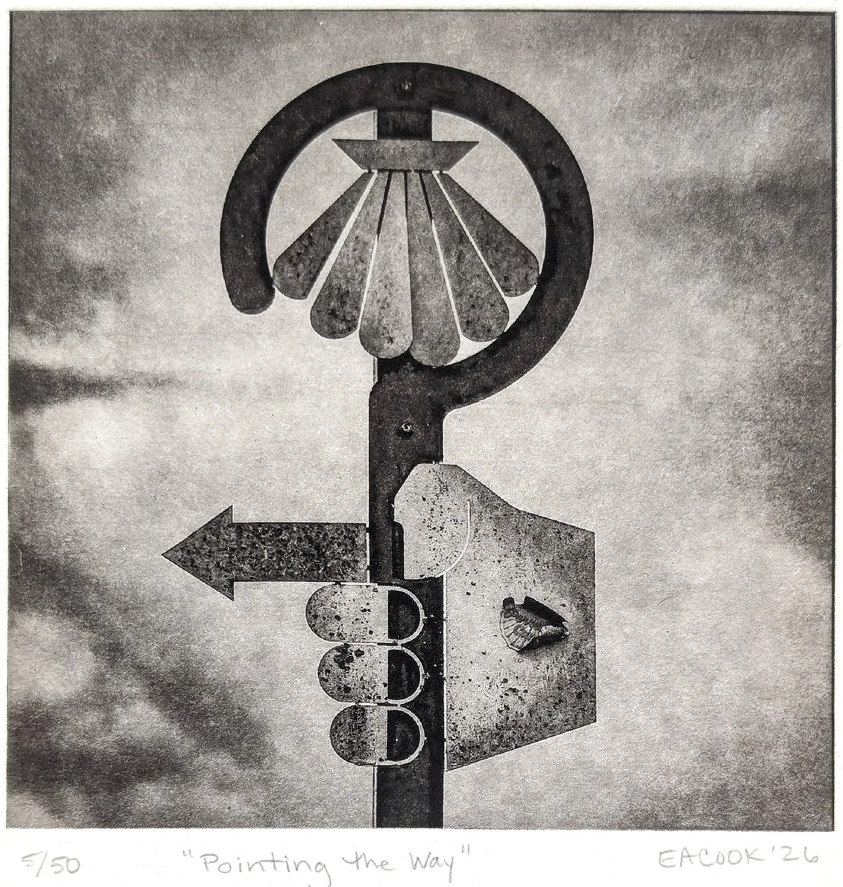 "Pointing the Way" Fine Art Limited Edition Etching l Camino Sapiens