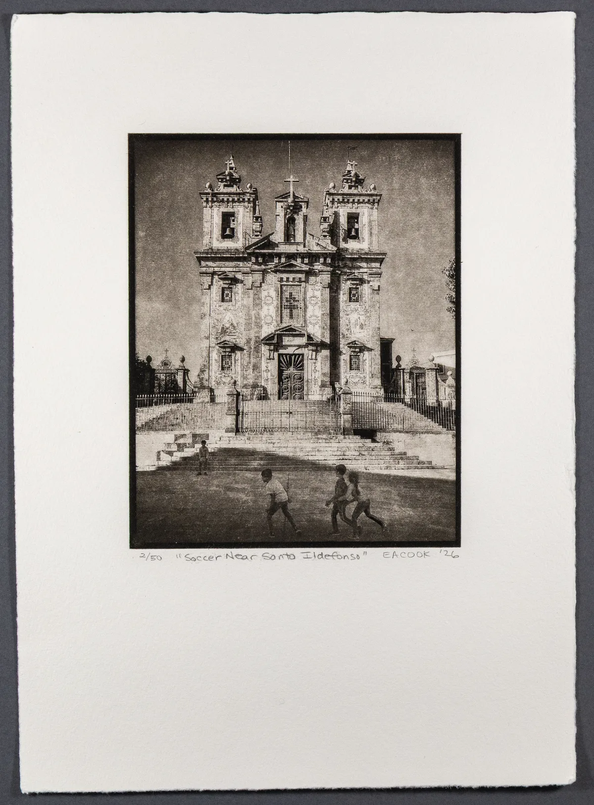 "Soccer Near Santo Ildefonso" Porto Limited-Edition Fine Art Etching l Camino Sapiens