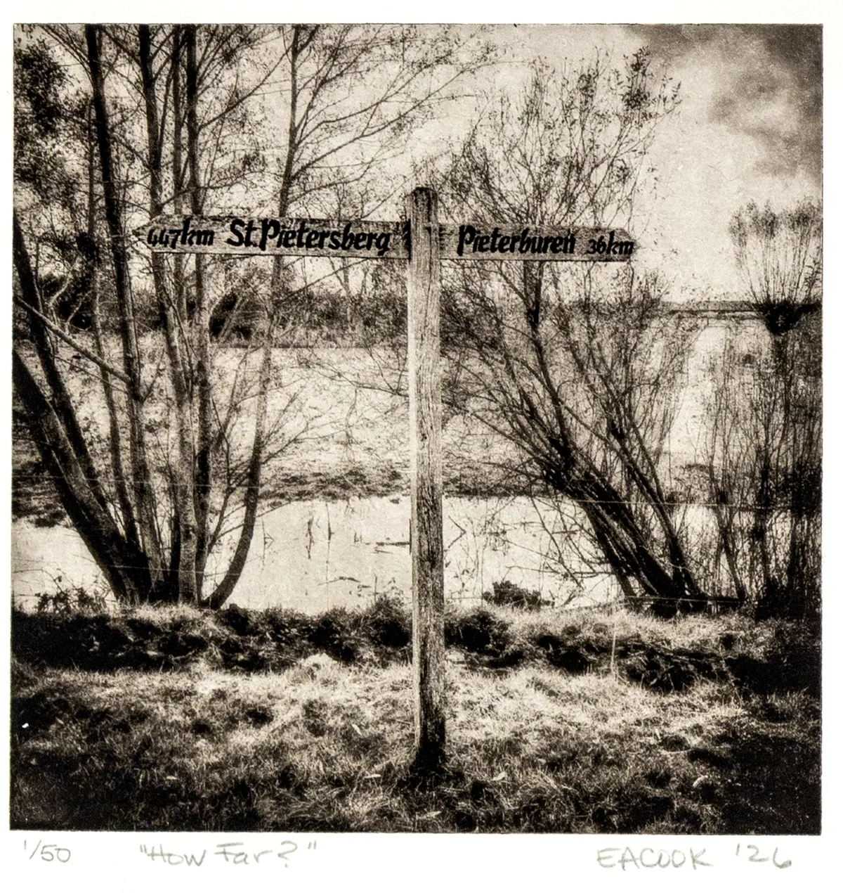 "How Far?" Fine Art Limited Edition Pieterpad Etching l Camino Sapiens