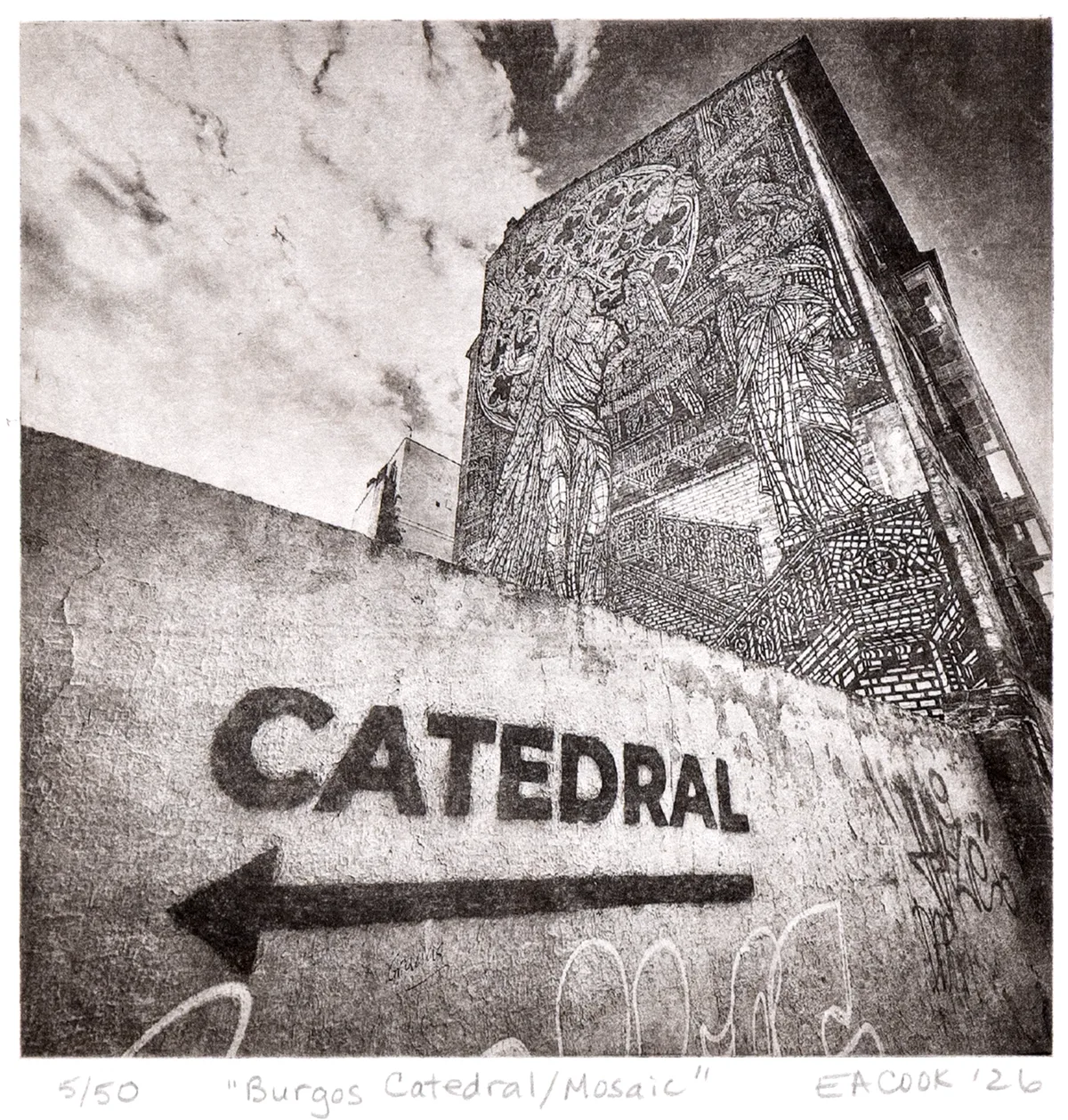 "Burgos Catedral/Mural" Fine Art Etching l Camino Sapiens