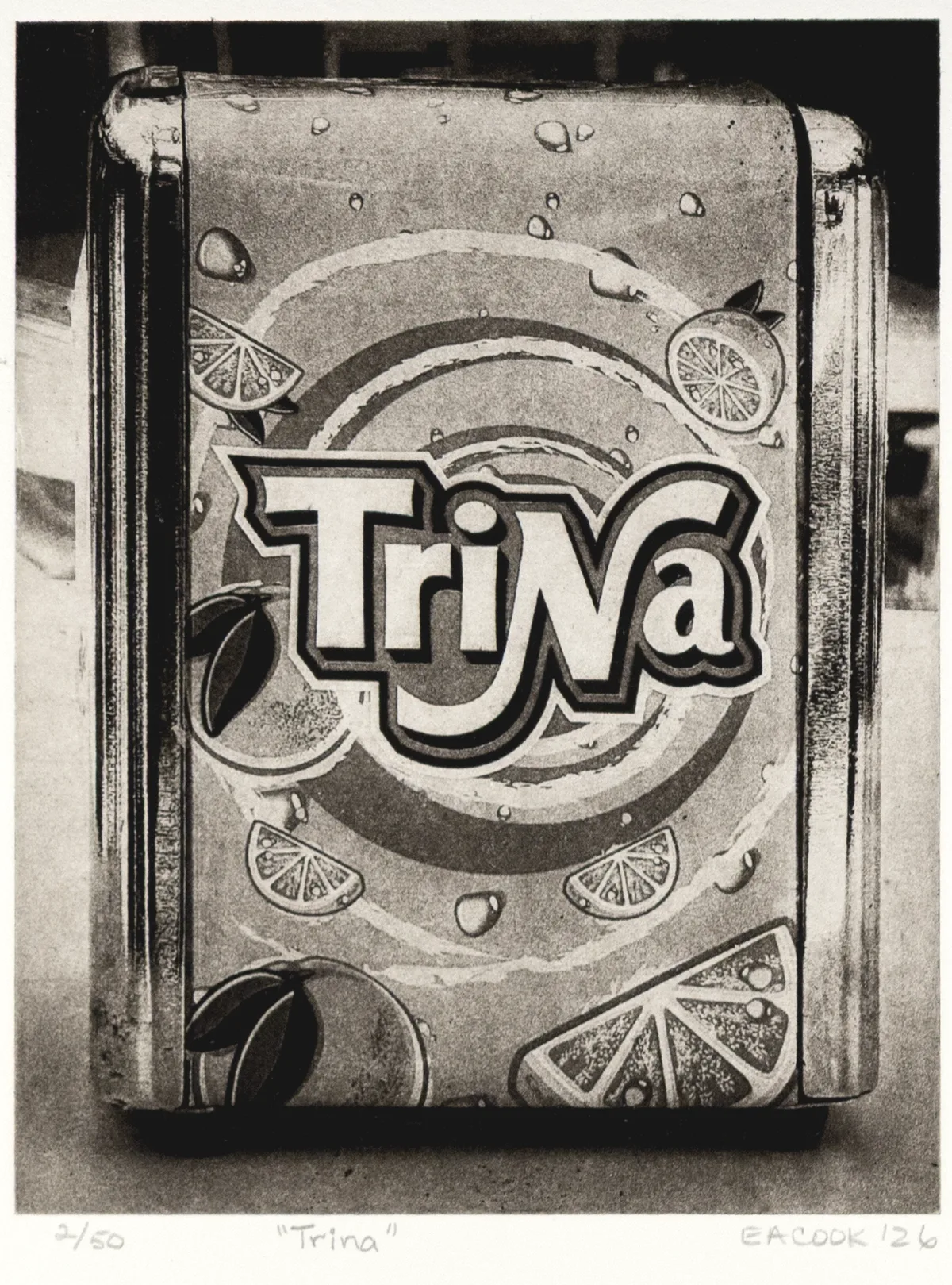 "Trina" Vintage Retro Chrome Tabletop Display Fine Art Photogravure l Camino Sapiens