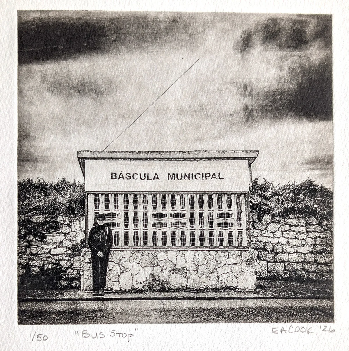 "Bus Stop" Fine Art Etching l Camino Sapiens