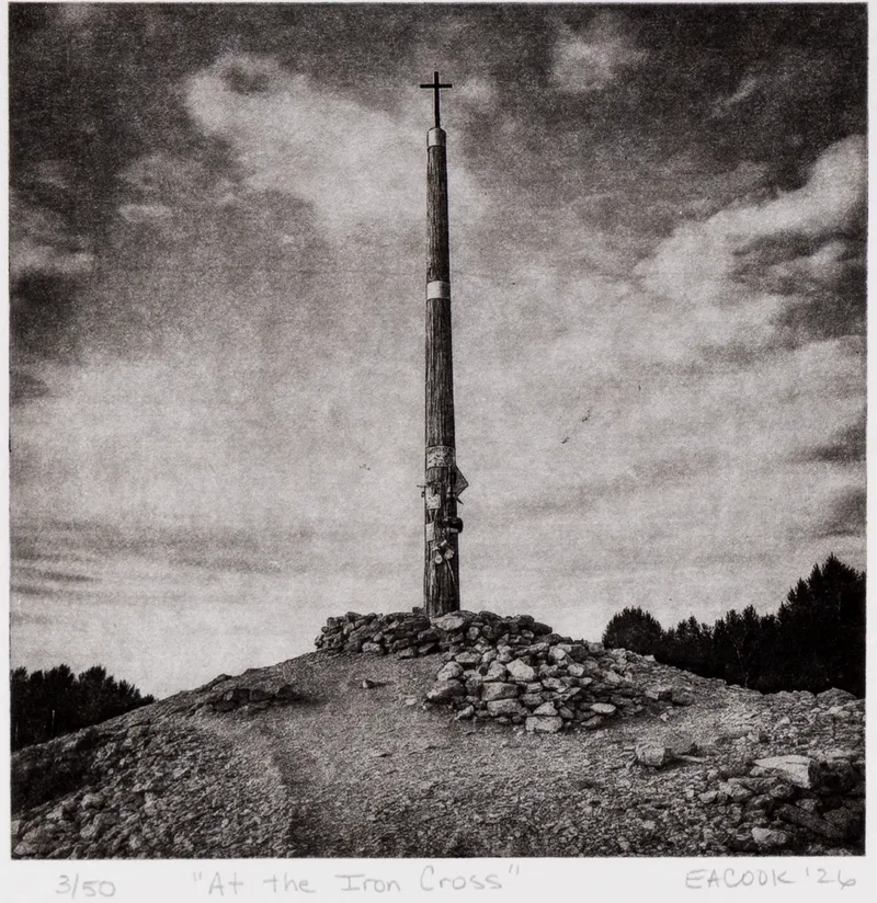 "At the Iron Cross" Fine Art Limited-Edition Etching l Camino Sapiens