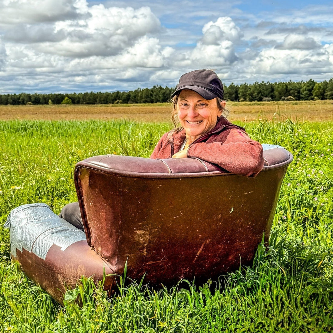Sitting in a field of wheat