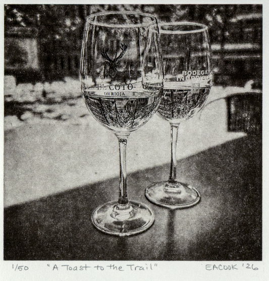 "A Toast to the Trail" Fine Art Etching l Camino Sapiens