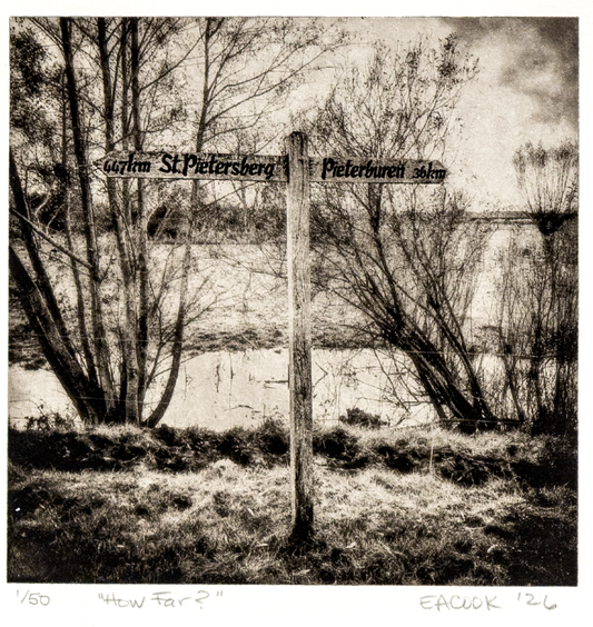 "How Far?" Fine Art Limited Edition Pieterpad Etching l Camino Sapiens