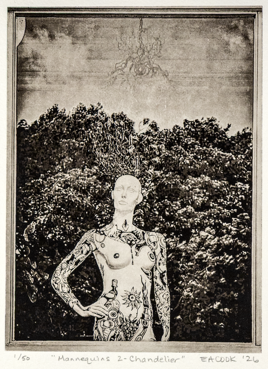 "Mannequins Chandelier" Fine Art  Etching l Camino Sapiens