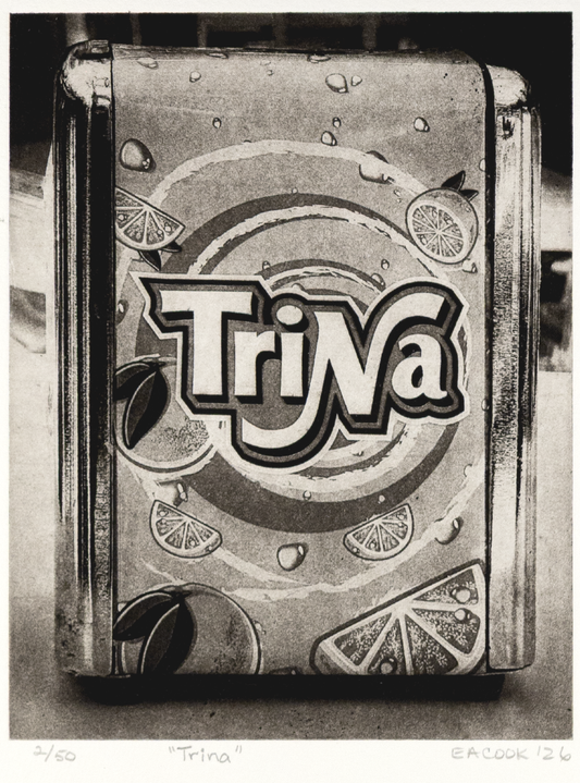 "Trina" Vintage Retro Chrome Tabletop Display Fine Art Photogravure l Camino Sapiens